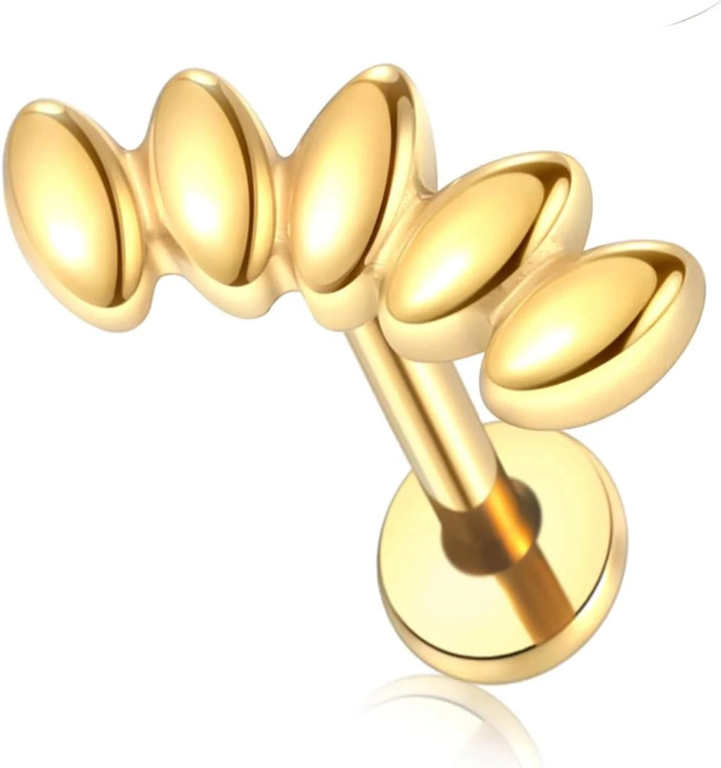 16G 8mm Titanium Flat Back Earrings Helix Tragus Conch Piercing Jewelry