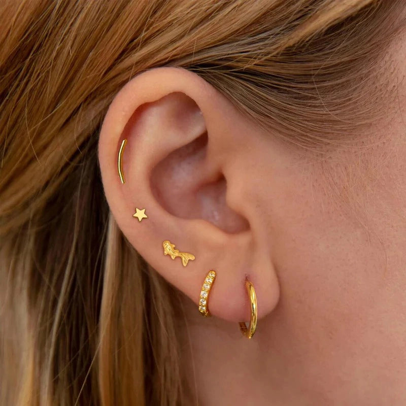 16G 8mm Titanium Flat Back Earrings Helix Tragus Conch Piercing Jewelry