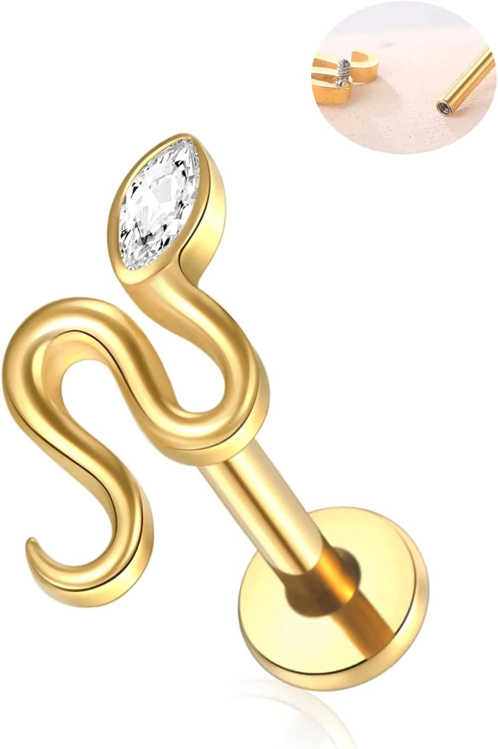 16G 8mm Titanium Flat Back Earrings Helix Tragus Conch Piercing Jewelry