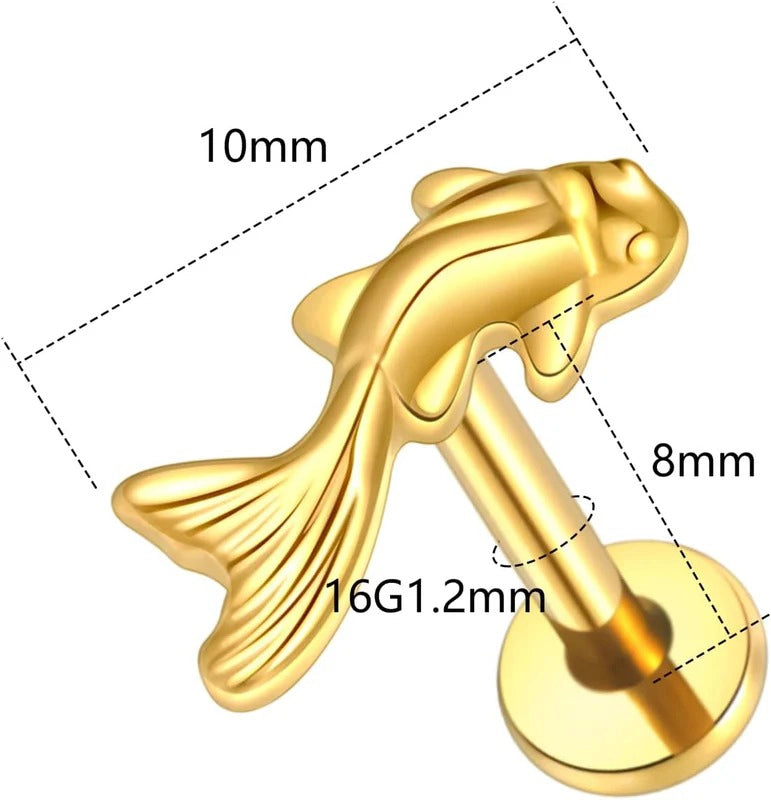 16G 8mm Titanium Flat Back Earrings Helix Tragus Conch Piercing Jewelry