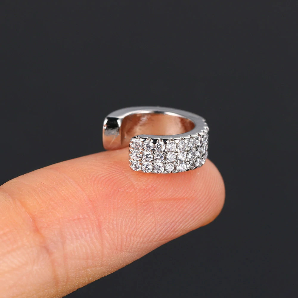 16G Stainless Steel CZ Labret Monroe Lip Rings Conch Helix Tragus Cartilage Flat Back Earrings Studs