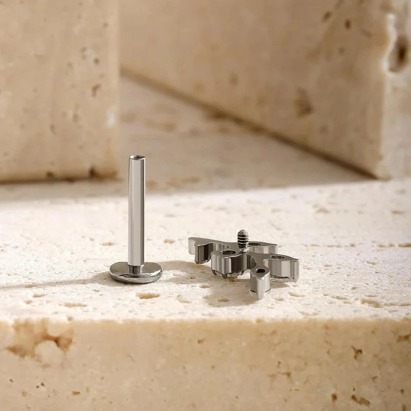 16G Titanium Flat Back Earrings Hypoallergenic Piercing Jewelry Internal Thread