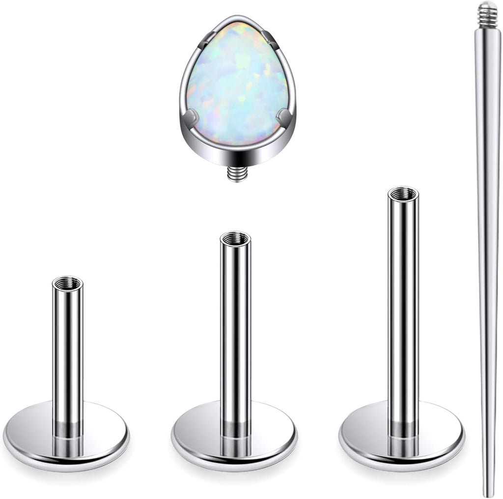 16G Astm F136 Titanium Internal Thread Flat Back Earrings Nose Studs Tragus Forward Helix Conch Cartilage Lobe Earrings - QIAO CrystalQIAO CrystalQIAO Crystal