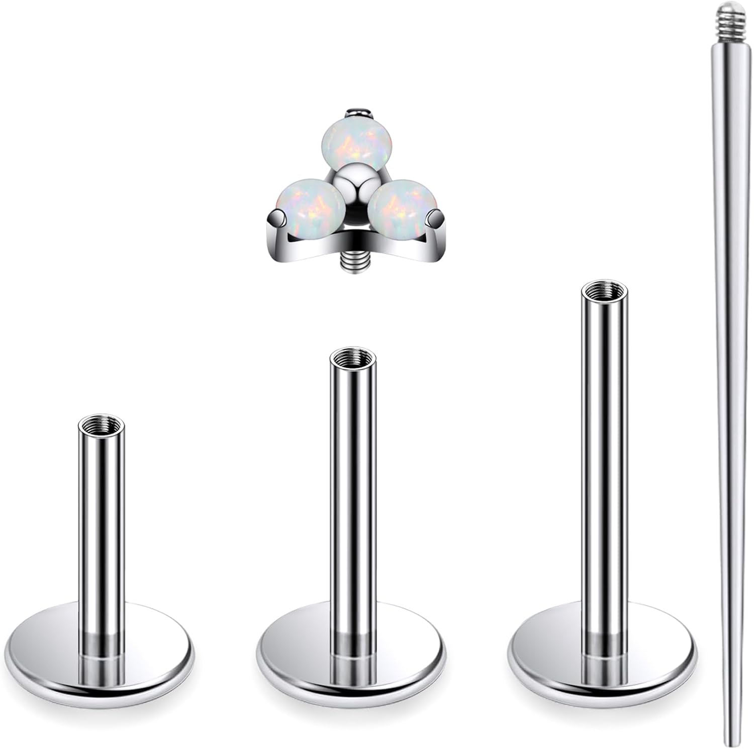 16G Astm F136 Titanium Internal Thread Flat Back Earrings Nose Studs Tragus Forward Helix Conch Cartilage Lobe Earrings - QIAO CrystalQIAO CrystalQIAO Crystal