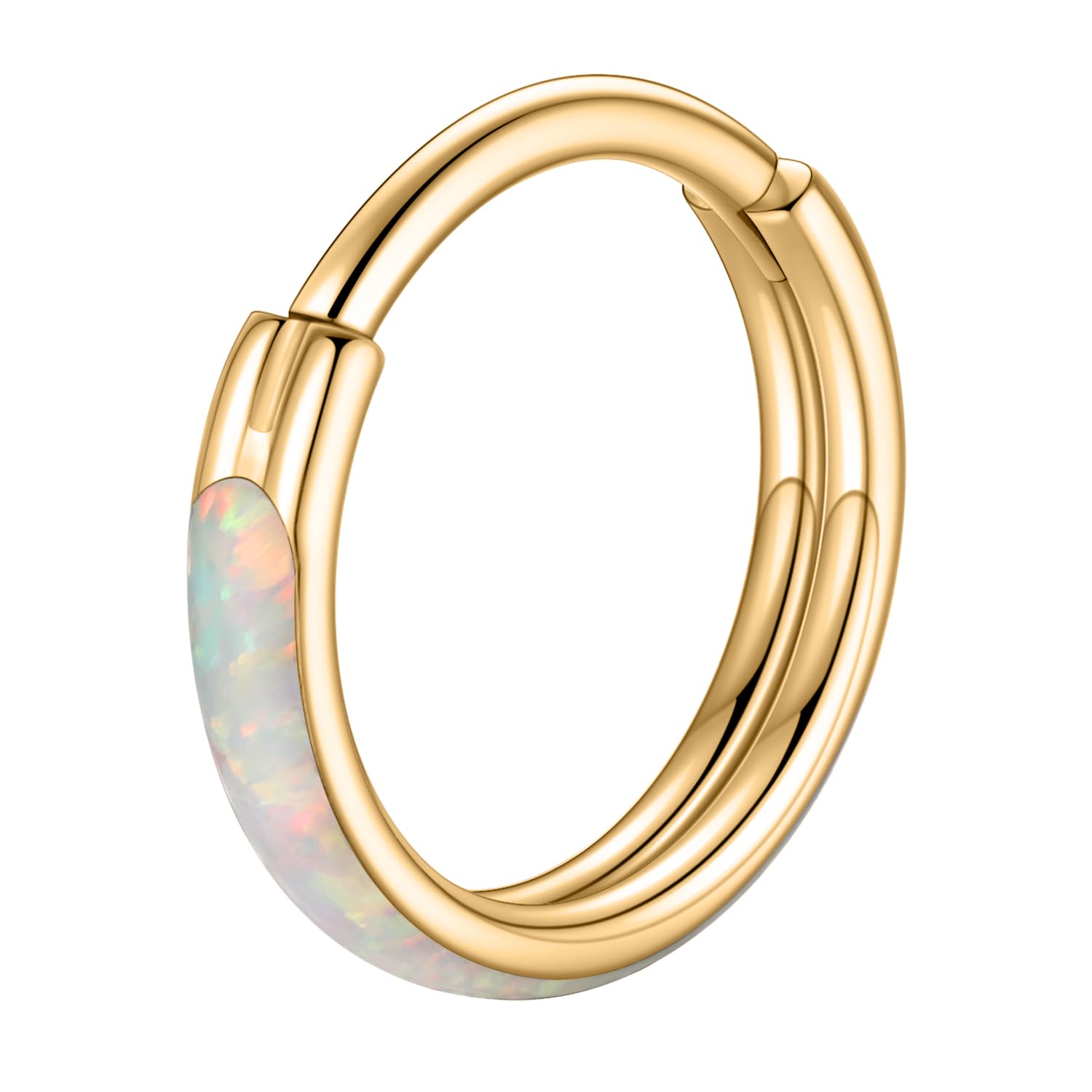 16G Conch Piercing Jewelry Broadside Nose Hoop Ring 316L Surgical Steel Helix Cartilage Earring Opal Septum Daith Tragus Lip Lobe Hoop Earring 8 mm 10 mm - QIAO Crystal我的商店QIAO Crystal