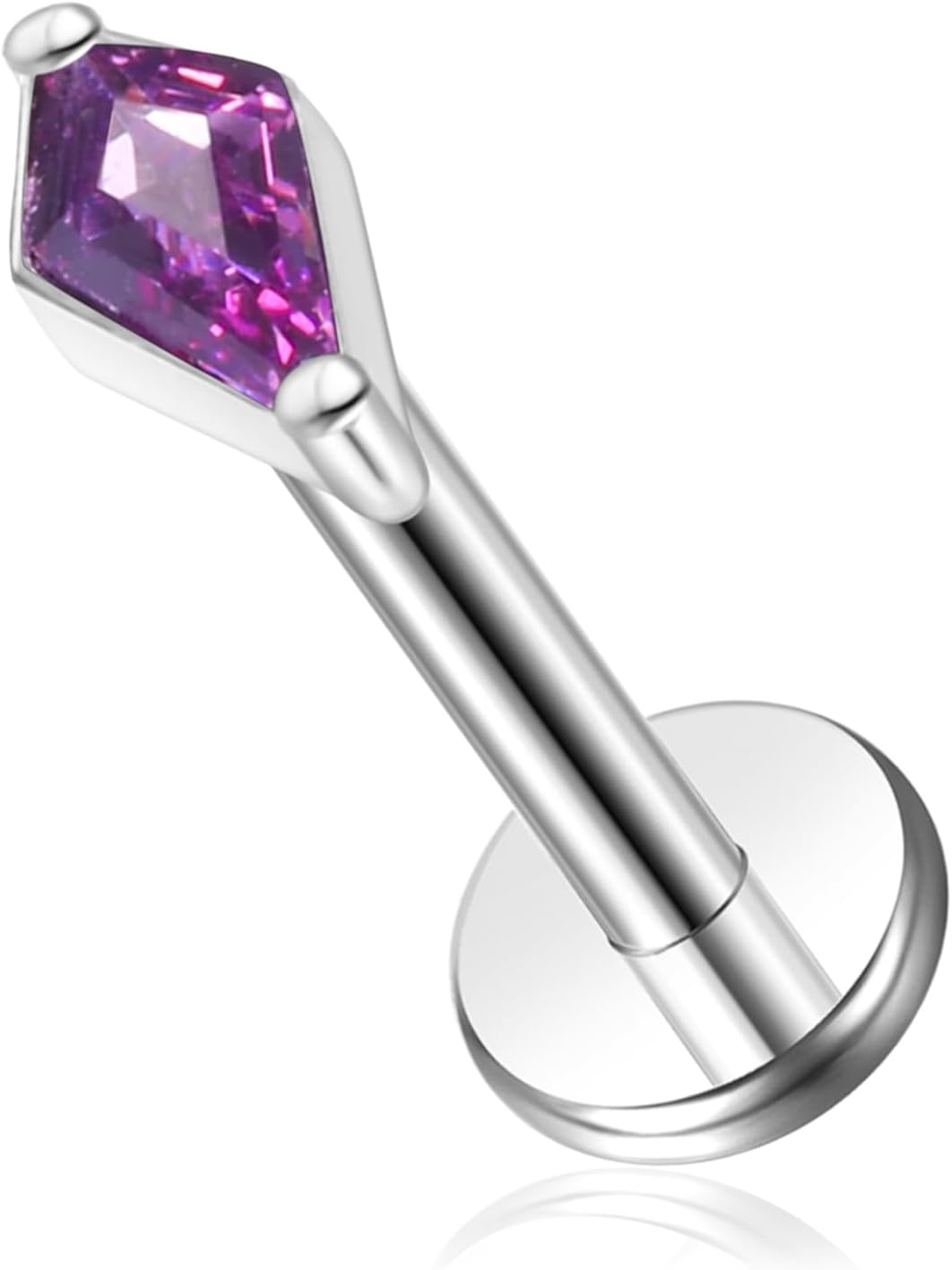 16G G23 Titanium Threadless Labret Studs Push - in Colorful CZ Labret Cluster Tragus Helix - QIAO CrystalQIAO CrystalQIAO Crystal