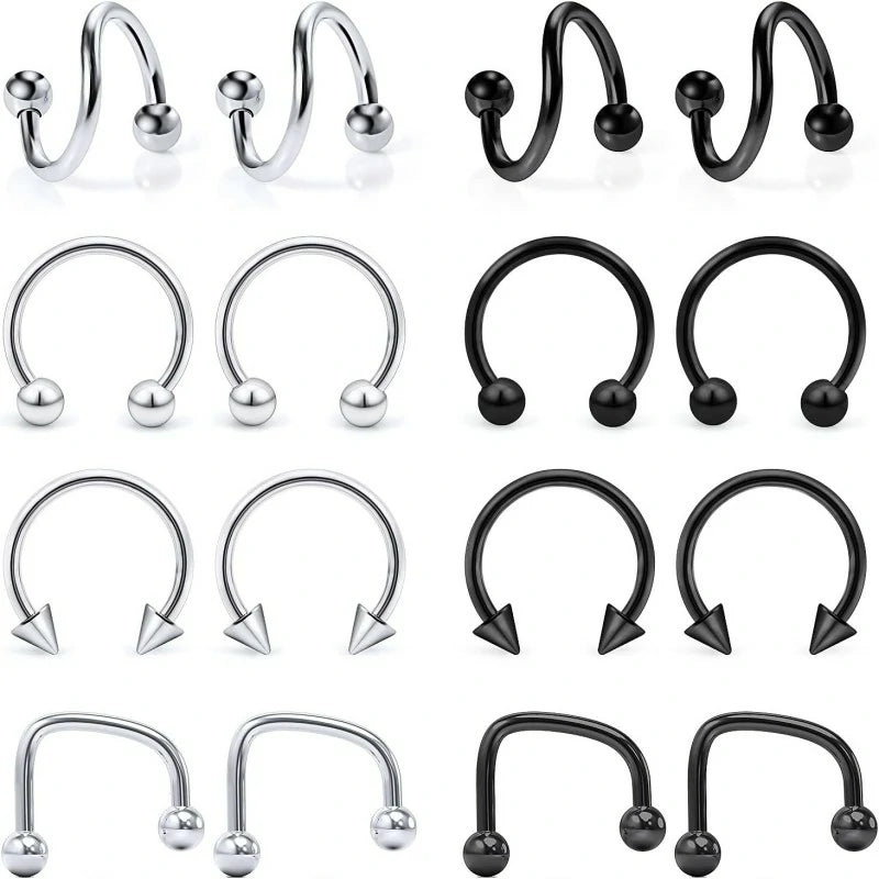 16g Lip Rings Stainless Steel Snake Bite Piercing Jewelry Labret Jewelry