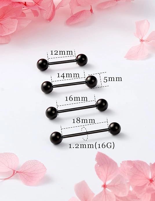 16g-nipple-tongue-rings-stainless-steel-straight-barbells-piercing-jewelry-short-long-bar-silver-black-gold-bridge-piercings-for-women-men-12mm-14mm-16mm-black-16G-8pcs-size