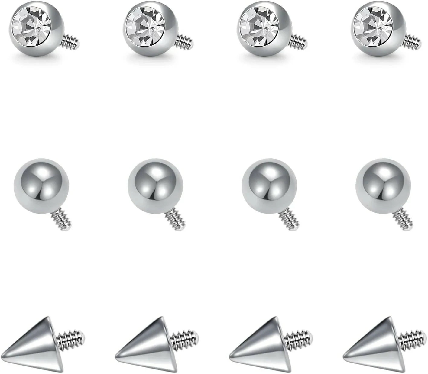 18G 20G Pink and Silver Zirconia Horseshoe Studs Surgical Steel Nose Ring