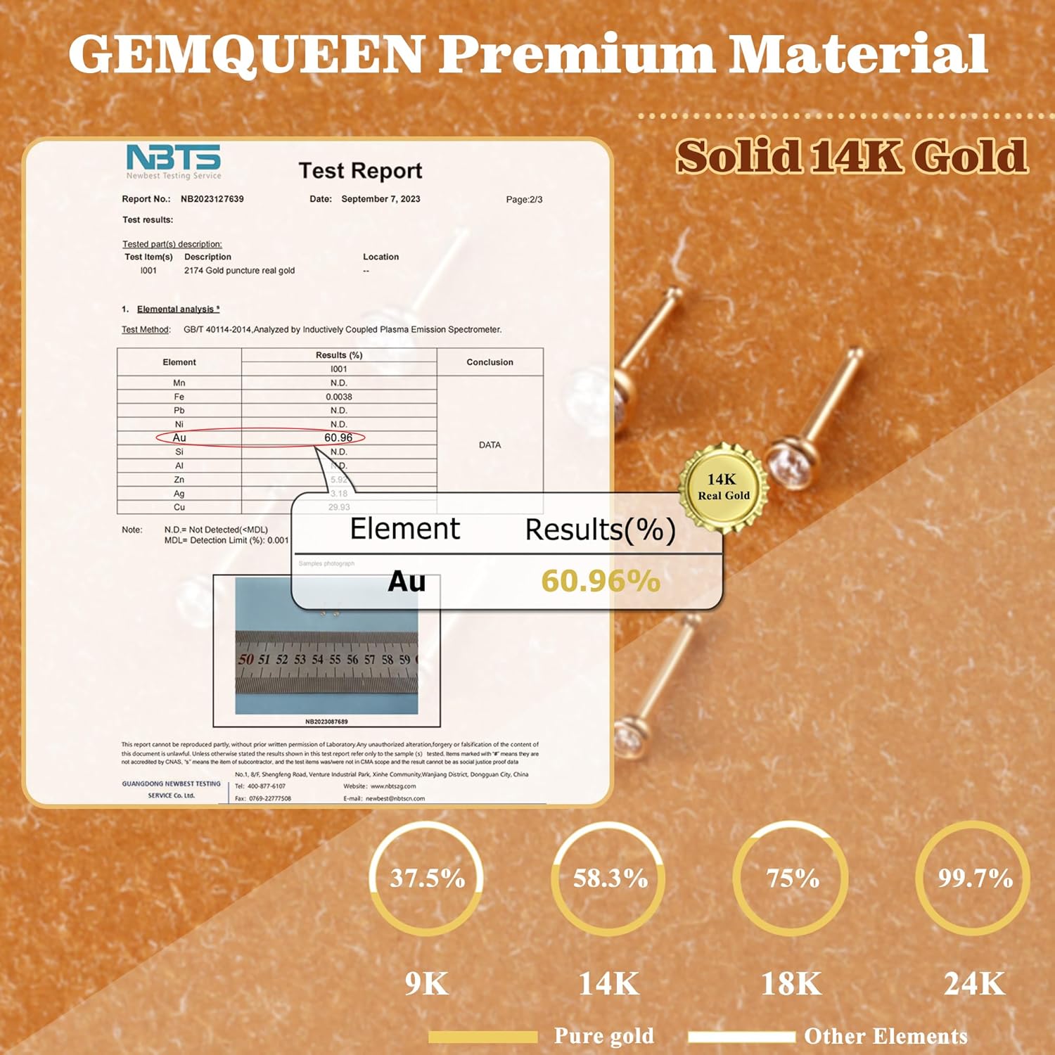 18G 20G Straight Nose Rings Simulated Diamond CZ Nose Studs Hypoallergenic Nose Piercings - QIAO CrystalQIAO CrystalQIAO Crystal