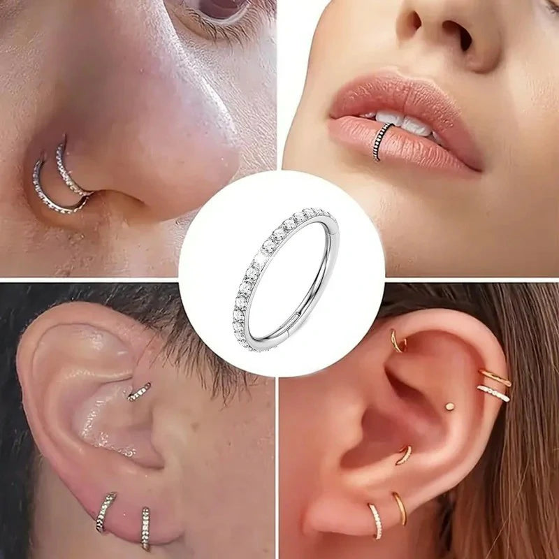 s18G/16G Nose Rings Hoop and 20g Nose Stud Sets Gold Silver L Shape/Corkscrew Nose Studs