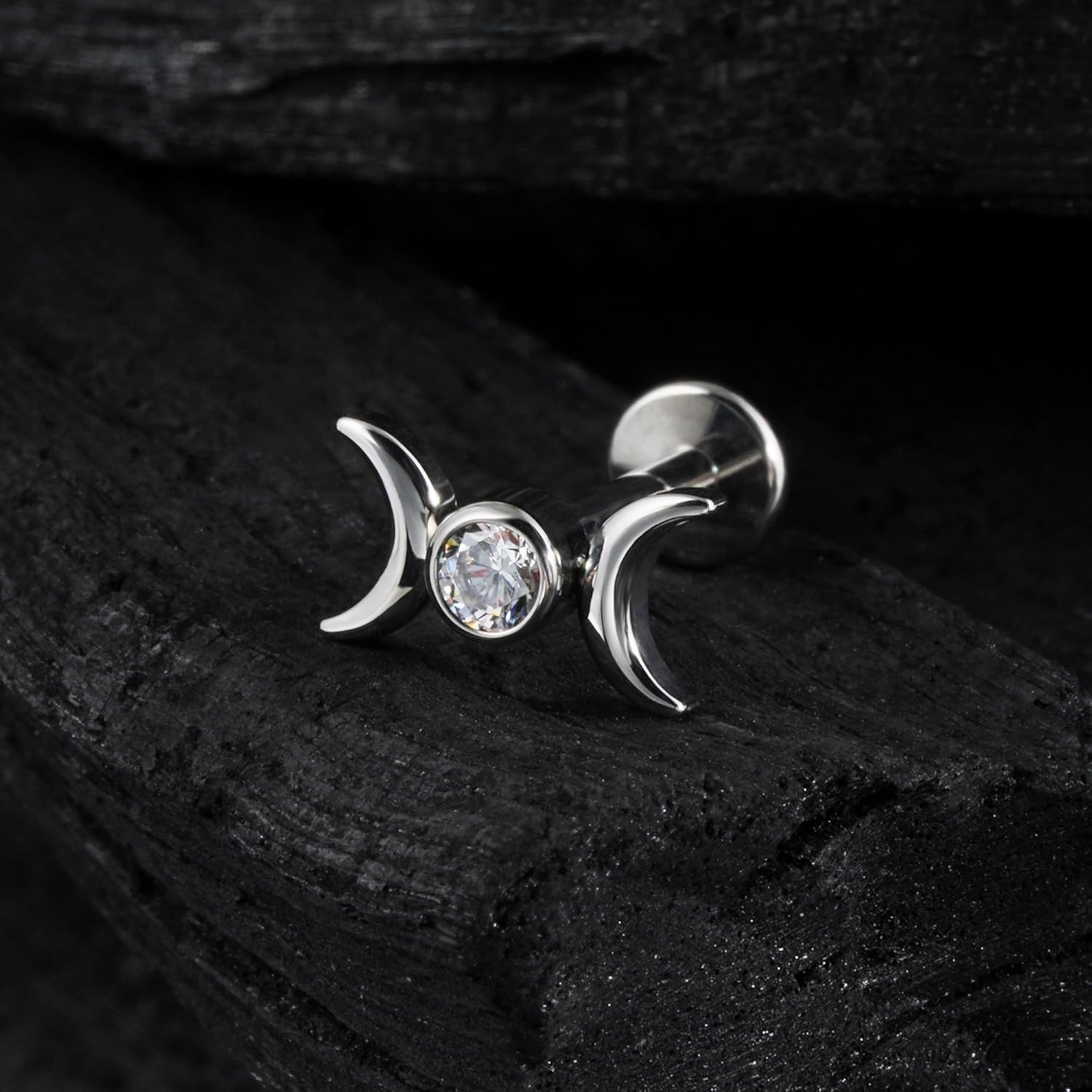 1PC 16G 6mm 8mm ASTM F136 Titanium Cartilage Earring Flat Back Stud - QIAO CrystalQIAO CrystalQIAO Crystal