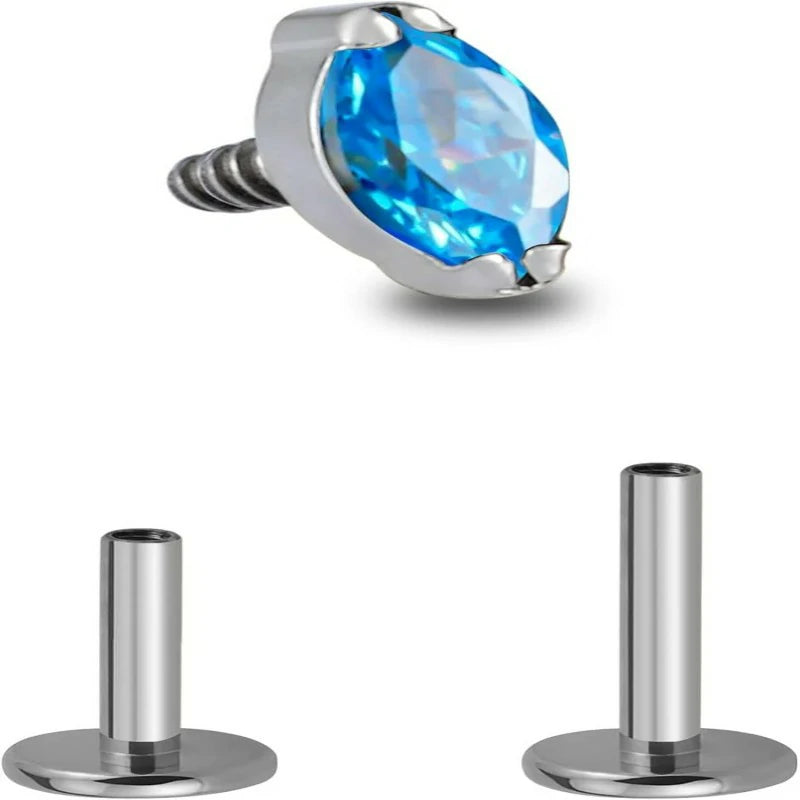 1PC Tragus Conch Helix Flat Labret ASTM F136 Titanium Cartilage Earring Flatback Stud