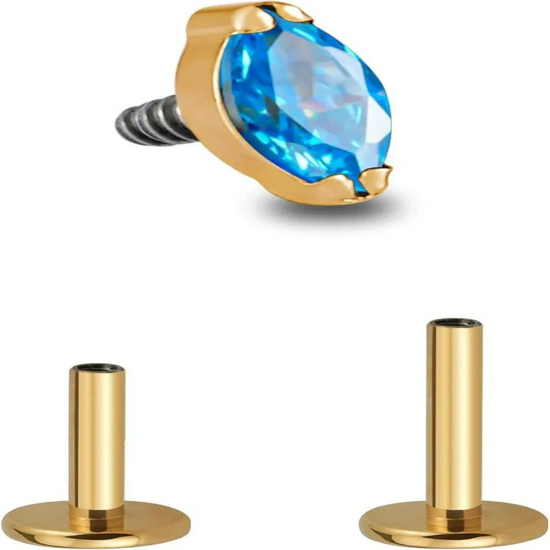 1PC Tragus Conch Helix Flat Labret ASTM F136 Titanium Cartilage Earring Flatback Stud