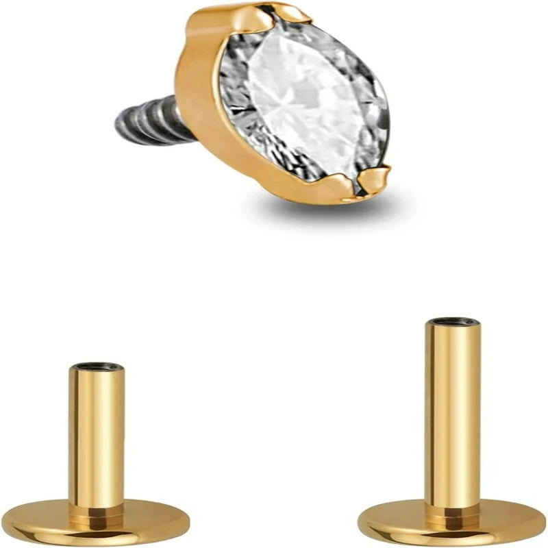 1PC Tragus Conch Helix Flat Labret ASTM F136 Titanium Cartilage Earring Flatback Stud