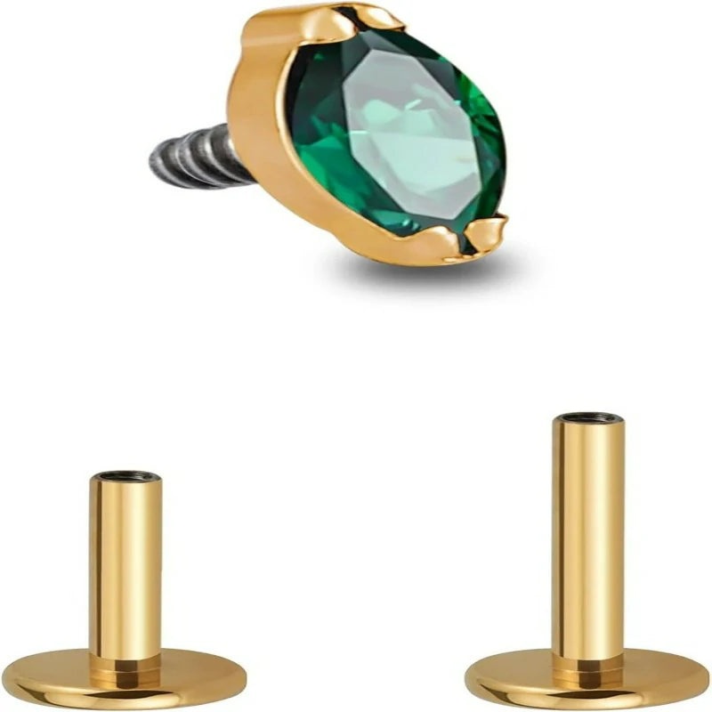 1PC Tragus Conch Helix Flat Labret ASTM F136 Titanium Cartilage Earring Flatback Stud