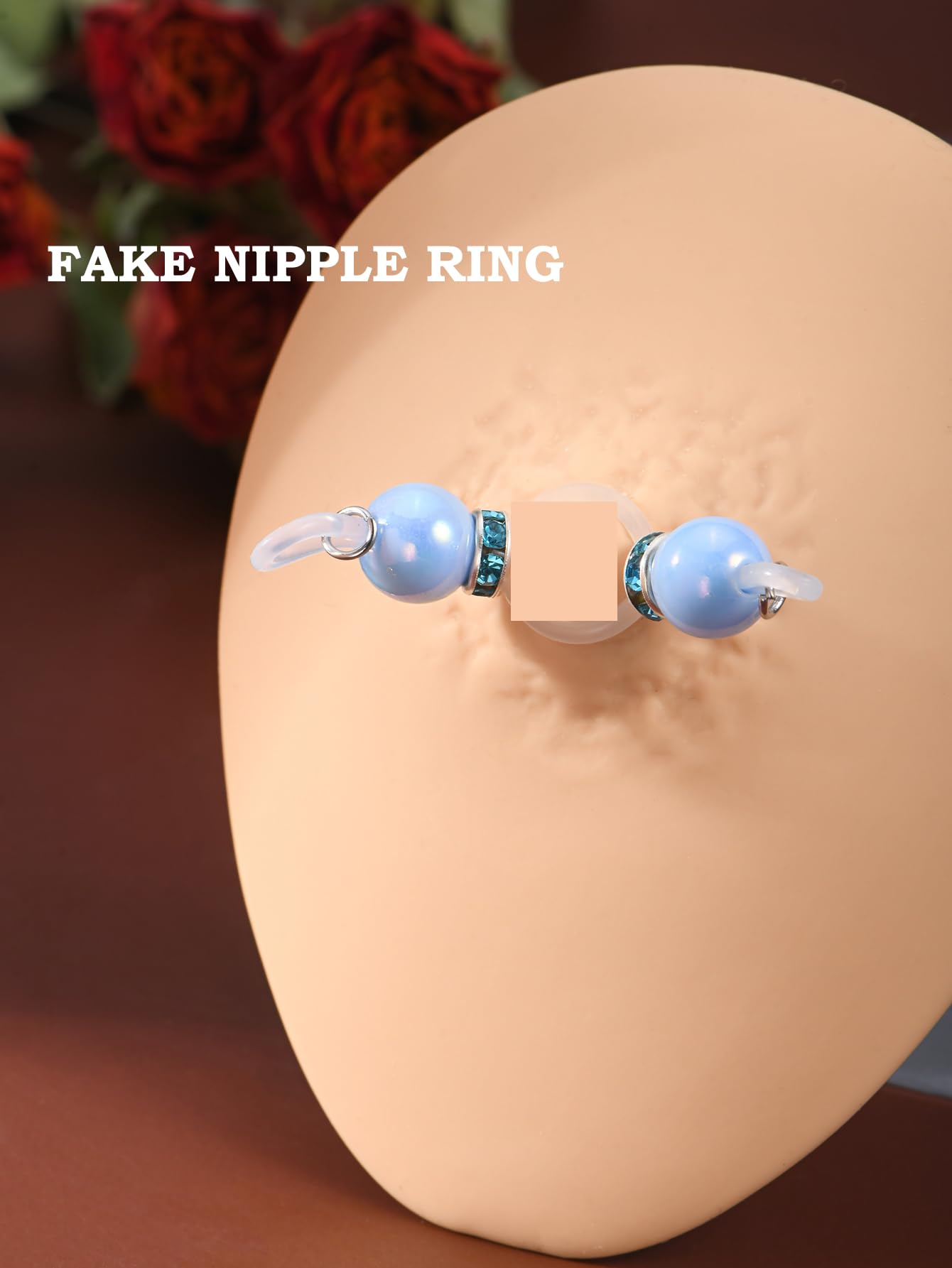 2 Pairs Adjustable Fake Nipple Rings for Women, Non Piercing Nipple Jewelry Nipple Noose Silicone Loop with Butterfly Heart Dangles Romantic Faux Nipple Barbells Body Jewelry for Lovers Women - QIAO Crystal我的商店QIAO Crystal