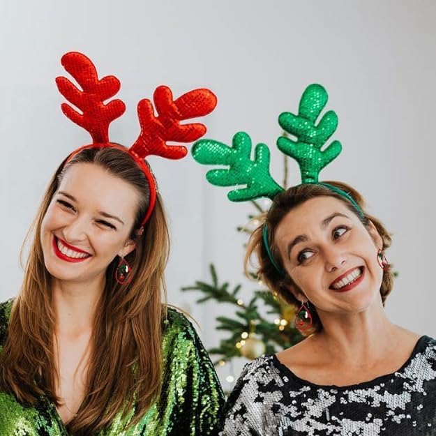 2 pairs Christmas Thanksgiving Earrings for Women Christmas Wooden Painted Teardrop Dangle Earring Holiday Christmas Jewelry - 我的商店我的商店我的商店