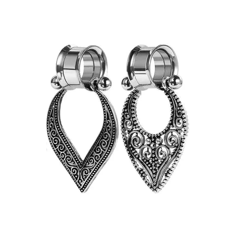 2 pcs Variety Of Styles Surgical Stee Earrings Gauges Tunnels Plug