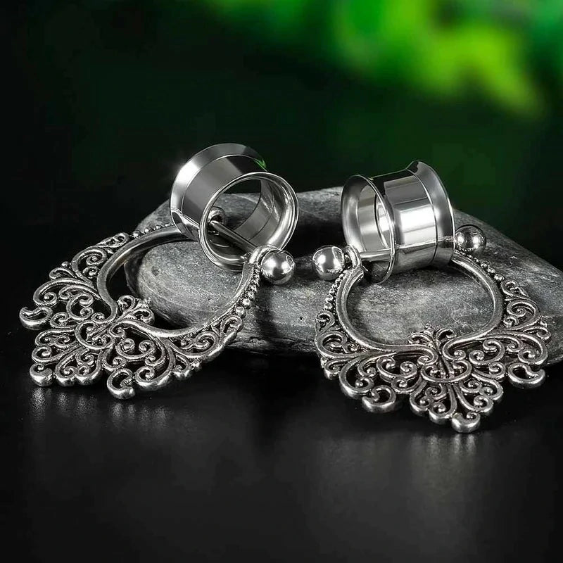 2 pcs Variety Of Styles Surgical Stee Earrings Gauges Tunnels Plug