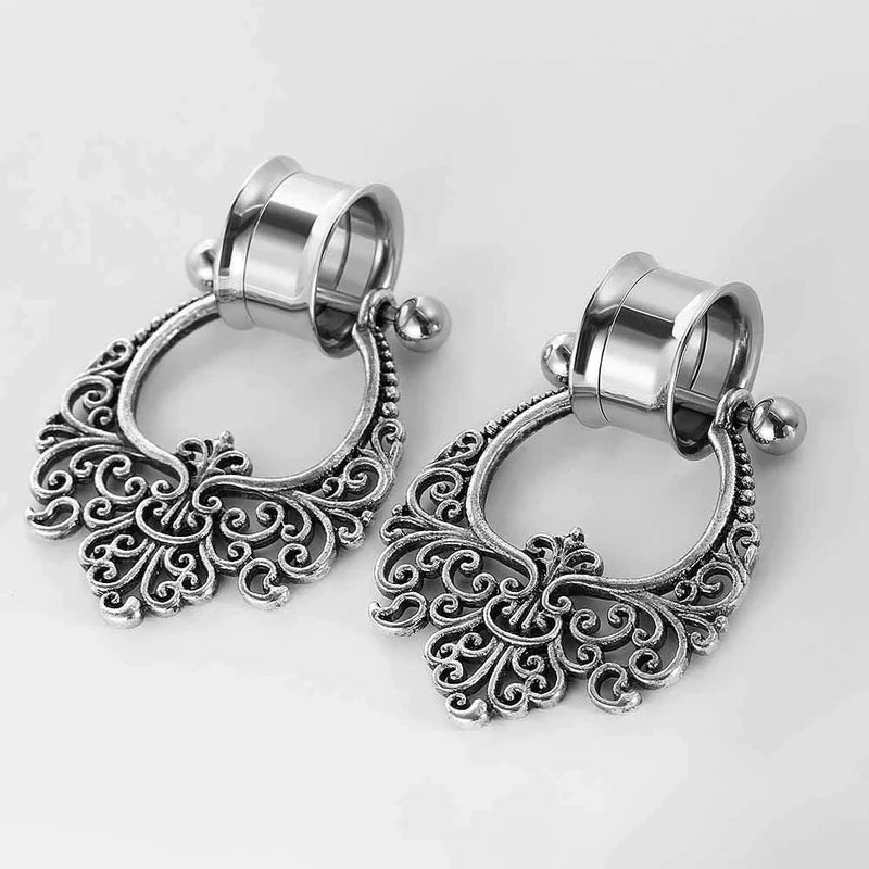 2 pcs Variety Of Styles Surgical Stee Earrings Gauges Tunnels Plug