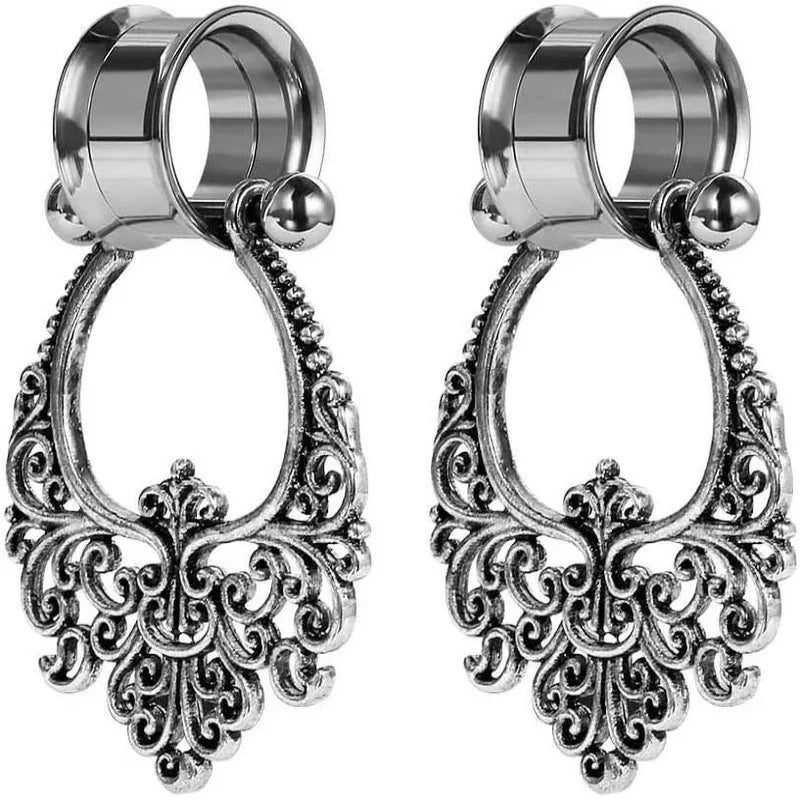 2 pcs Variety Of Styles Surgical Stee Earrings Gauges Tunnels Plug