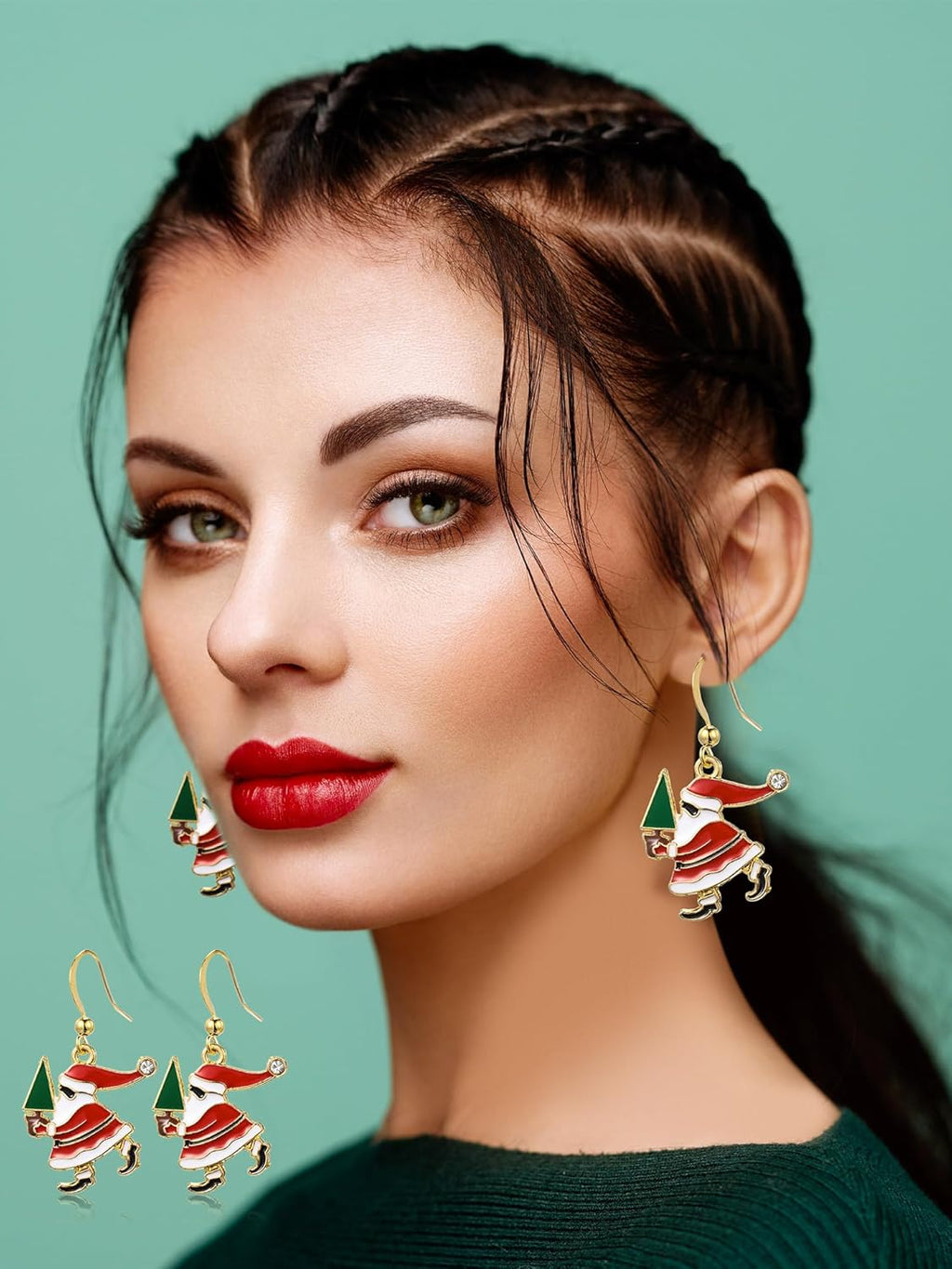 20 Pairs Christmas Earrings Bulk for Womens Holiday Earrings Christmas Drop Dangle Earrings Set Cute Xmas Holiday Tree Elk Snowman Santa Hook Earrings Christmas Party Jewelry Gifts - 我的商店我的商店我的商店