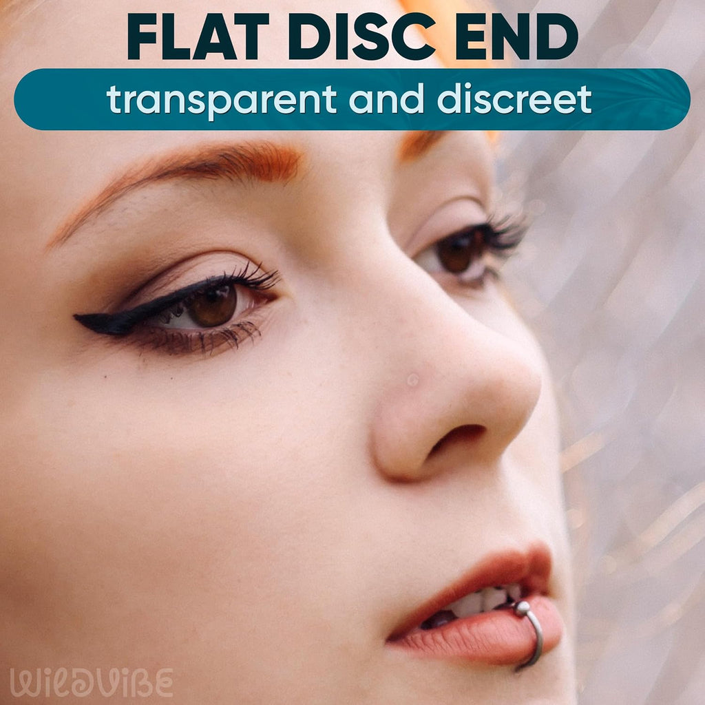 20g Clear Nose Ring Retainer  L Shape Nose Rings Studs - Plastic Retainers Flat Top Clear Nose Studs 20 Gauge (0.8mm) 10pcs - QIAO CrystalQIAO CrystalQIAO Crystal