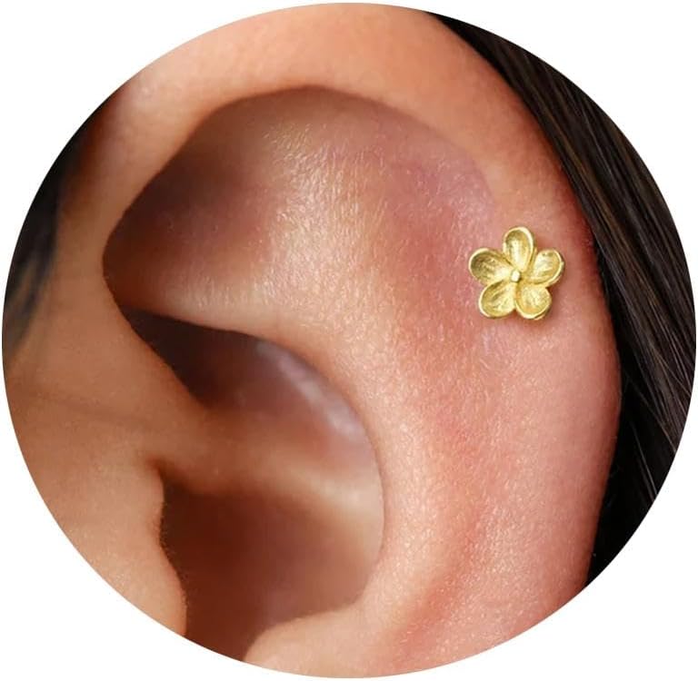 20G/18G/16G Flat Back Earrings Tiny artilage Earring Threadless Tragus Helix Stud Conch Piercing Jewelry - QIAO CrystalQIAO CrystalQIAO Crystal