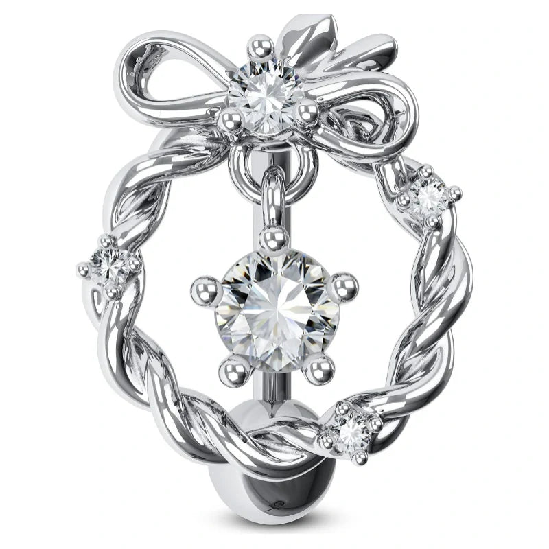 14G Christmas Belly Button Rings - Hinge Top Down Navel Rings