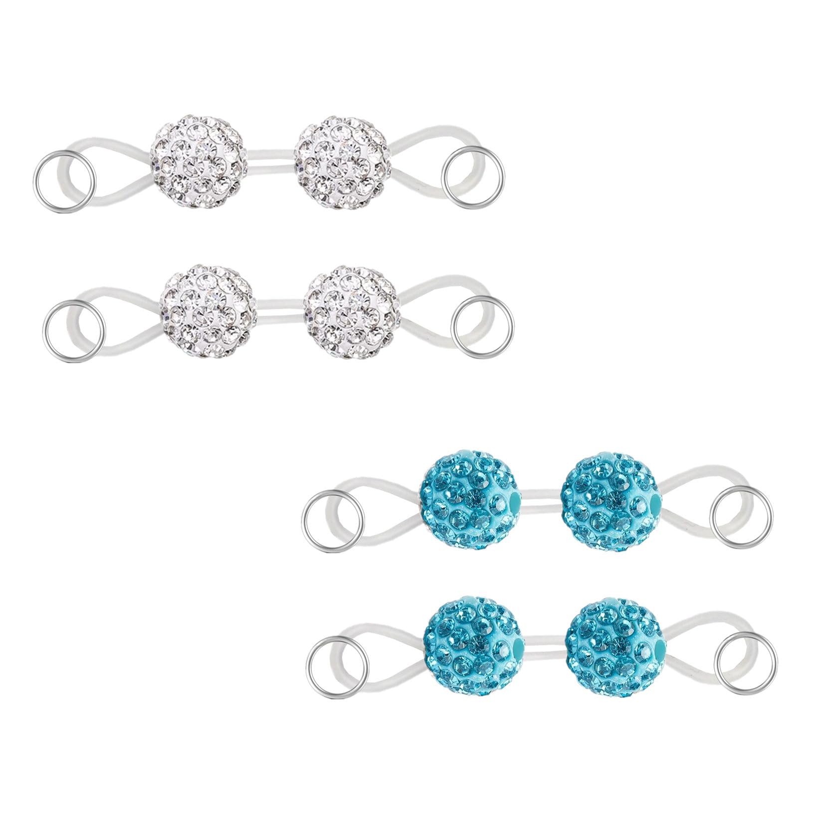 2Pairs Non - Piercing Nipple Rings Rhinestones Faux Nipple Barbells Adjustable Fake Nipple Chain Body Jewelry - QIAO Crystal我的商店QIAO Crystal