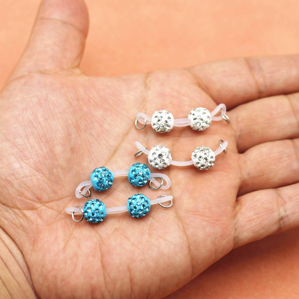 2Pairs Non - Piercing Nipple Rings Rhinestones Faux Nipple Barbells Adjustable Fake Nipple Chain Body Jewelry - QIAO Crystal我的商店QIAO Crystal