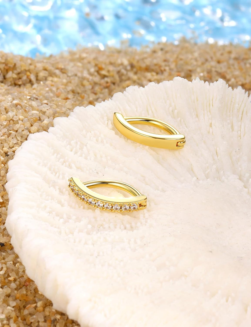 2Pcs 14G Clicker Belly Button Ring for Women Surgical Steel CZ Opal Belly Ring Simple Reverse Navel Rings Body Jewelry - 我的商店我的商店我的商店