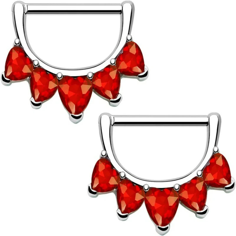 2pcs 14G Nipple Rings Flower Nipple Bars Surgial Steel 316L Nipple Piercing Jewelry Heart Nipple Barbell