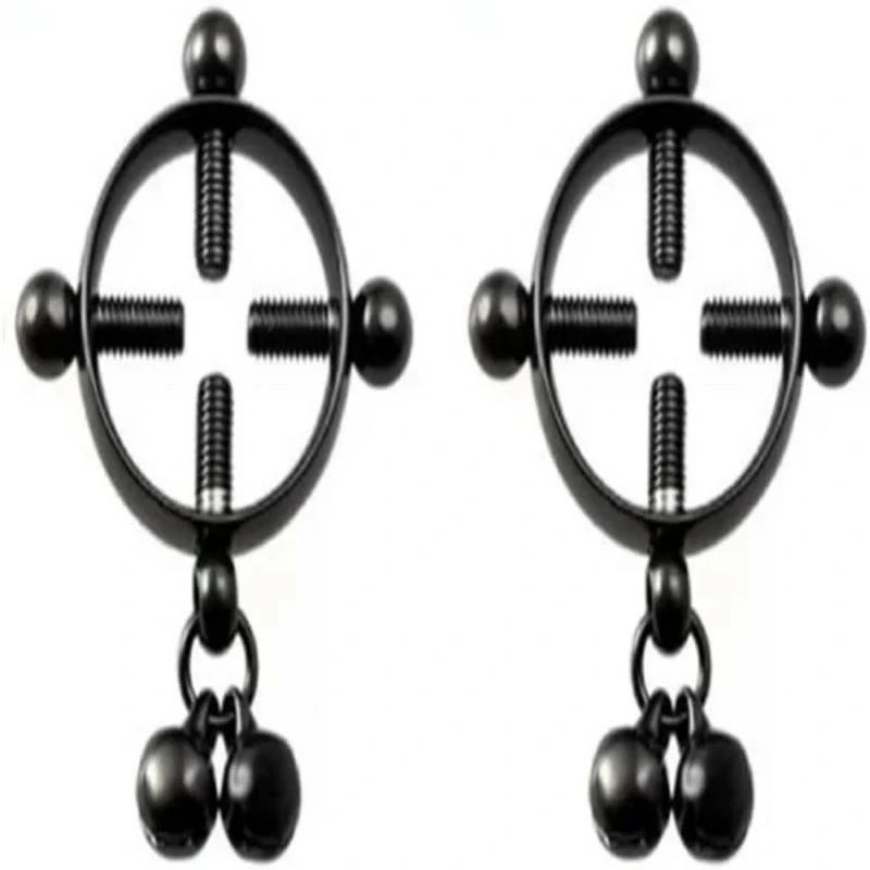 2Pcs Piercing Nipple Jewelry Stainless Steel Bells Dangle Fake Nipple Rings