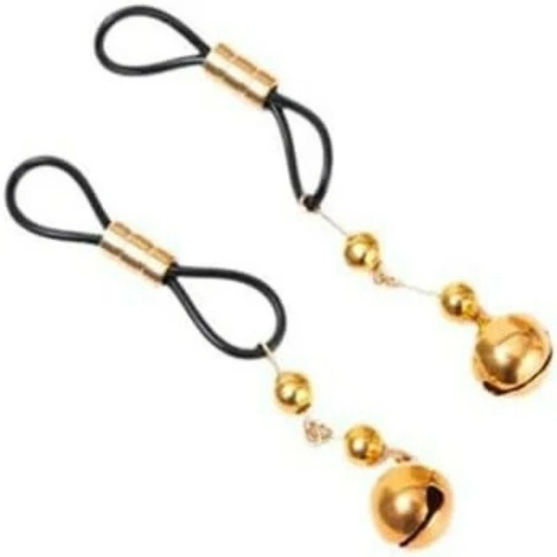 2Pcs Piercing Nipple Jewelry Stainless Steel Bells Dangle Fake Nipple Rings