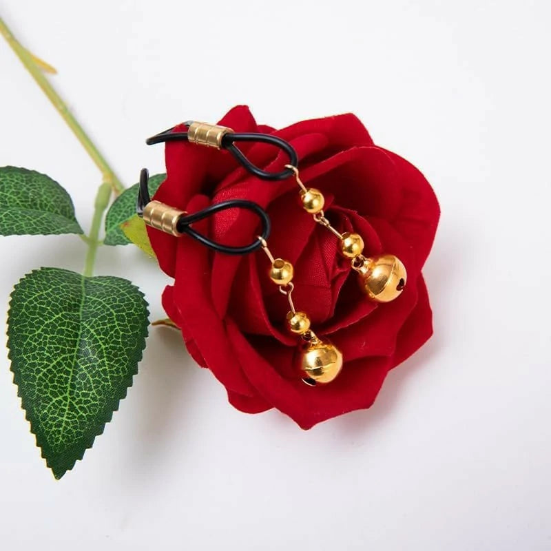 2Pcs Piercing Nipple Jewelry Stainless Steel Bells Dangle Fake Nipple Rings