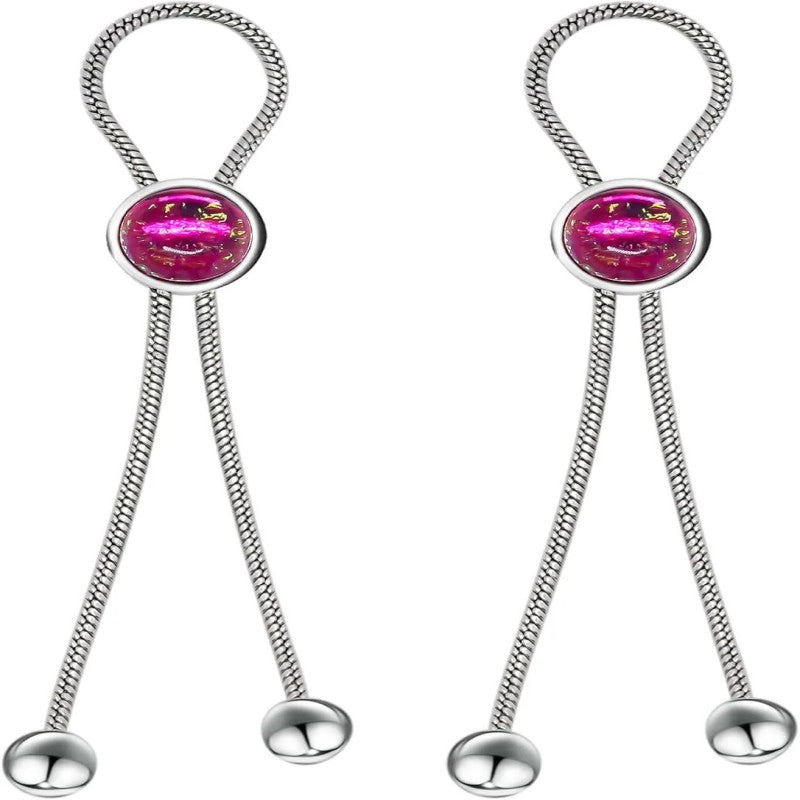 2Pcs Rhinestone Bowknot Fake Nipple Rings Non-Piercing Dangle Nipple Ring