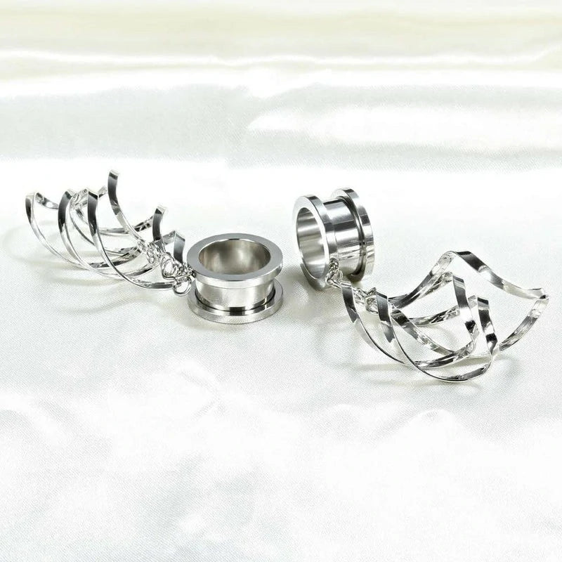 2pcs sterling silver Fashion Designs Dangle Plugs and Tunnels