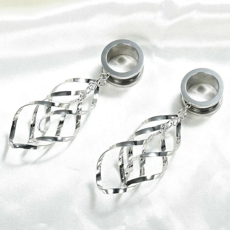 2pcs sterling silver Fashion Designs Dangle Plugs and Tunnels