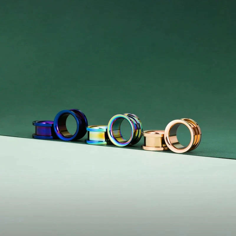 3 or 4 Pairs Stainless Steel Screw Fit Large Flared Shape Ear Gauges