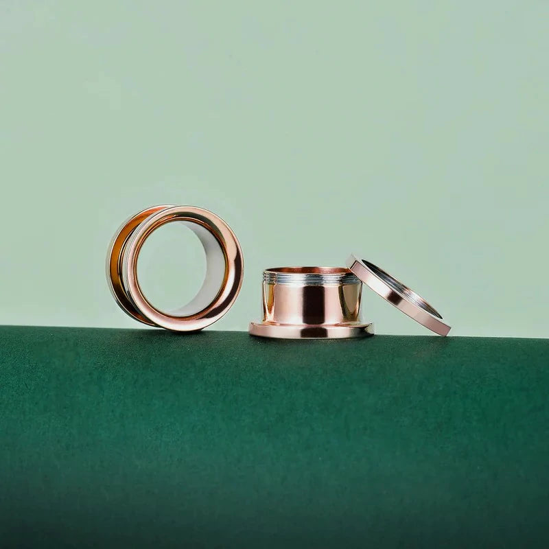 3 or 4 Pairs Stainless Steel Screw Fit Large Flared Shape Ear Gauges