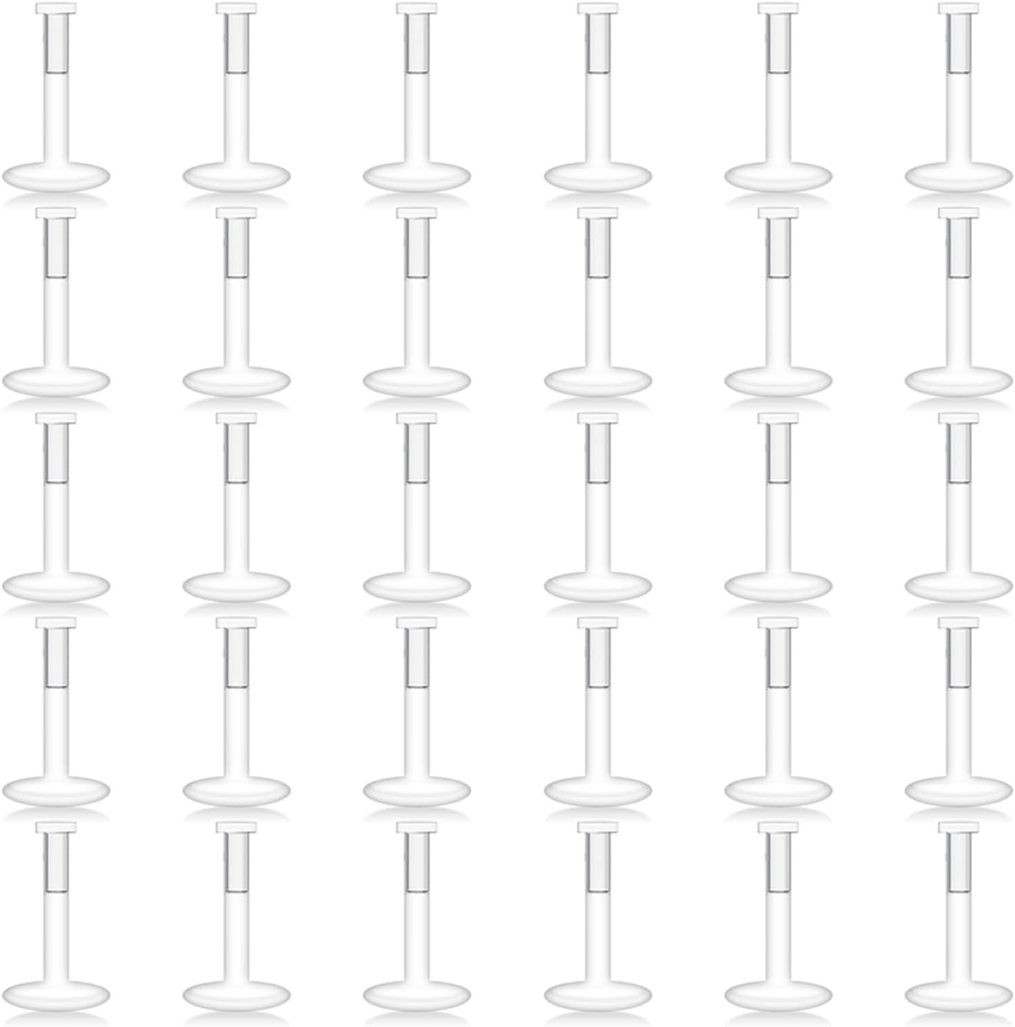 30PCS 16G 18G Clear Nose Studs Push Top Piercing Retainers 2mm Flat & Ball Top - QIAO CrystalQIAO CrystalQIAO Crystal