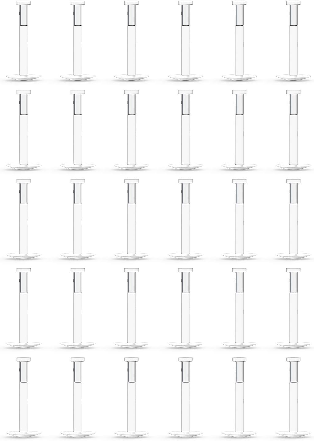 30PCS 16G 18G Clear Nose Studs Push Top Piercing Retainers 2mm Flat & Ball Top - QIAO CrystalQIAO CrystalQIAO Crystal