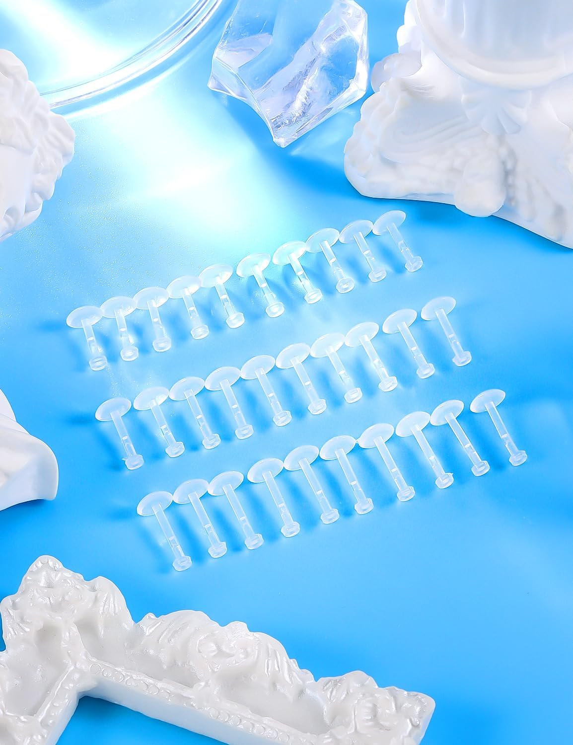 30PCS 16G 18G Clear Nose Studs Push Top Piercing Retainers 2mm Flat & Ball Top - QIAO CrystalQIAO CrystalQIAO Crystal