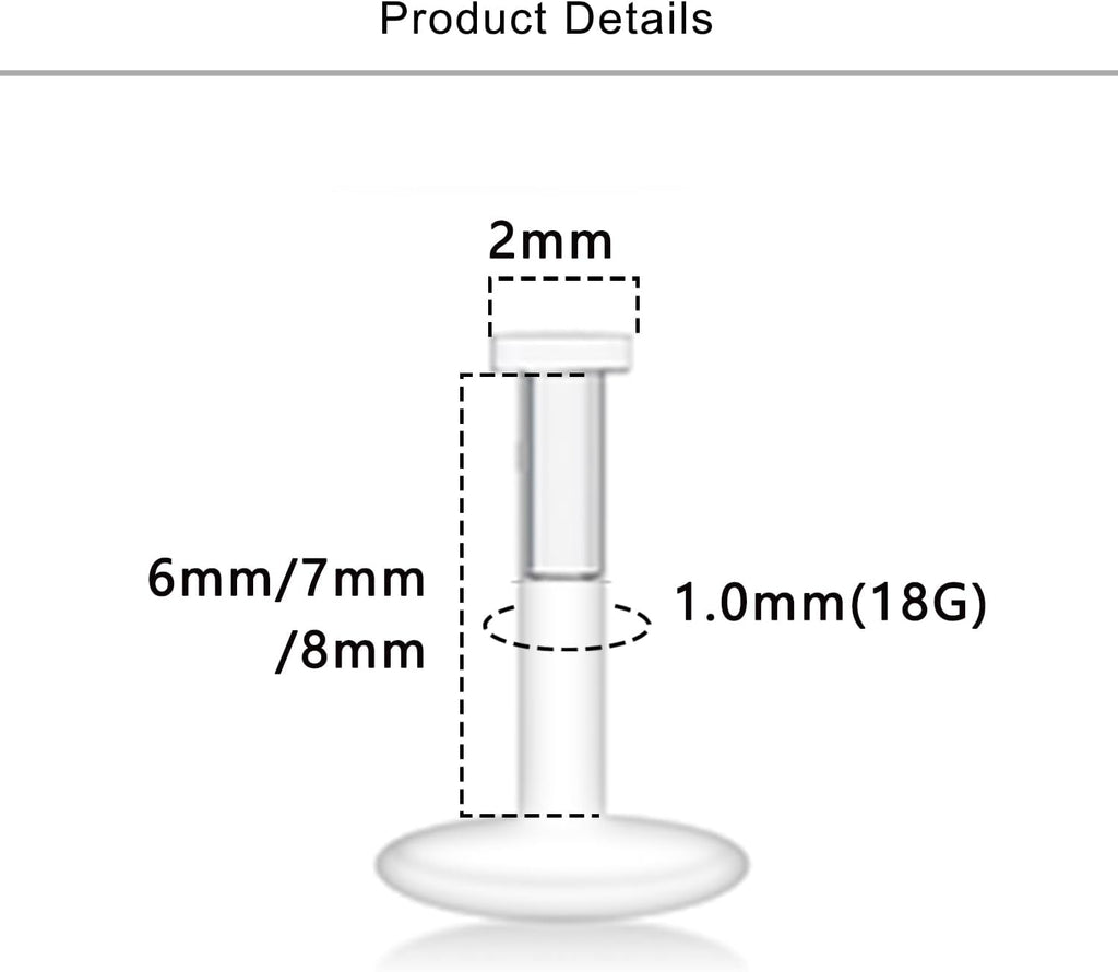 30PCS 16G 18G Clear Nose Studs Push Top Piercing Retainers 2mm Flat & Ball Top - QIAO CrystalQIAO CrystalQIAO Crystal