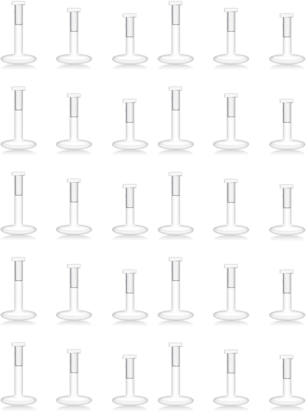 30PCS 16G 18G Clear Nose Studs Push Top Piercing Retainers 2mm Flat & Ball Top - QIAO CrystalQIAO CrystalQIAO Crystal