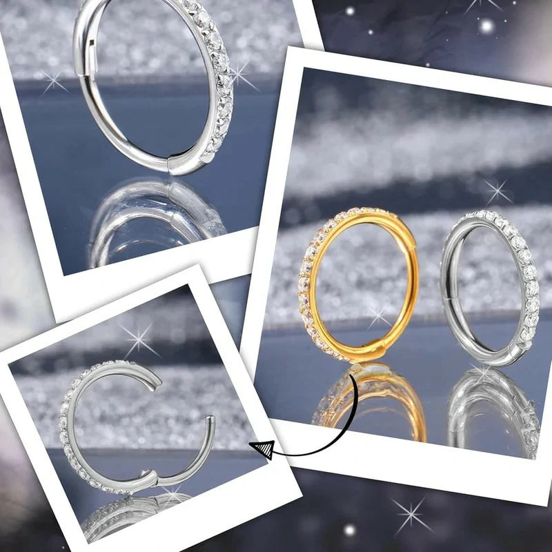 316L Stainless Steel Helix Earrings Cartilage Earring Hinged Segment Rings Hoop