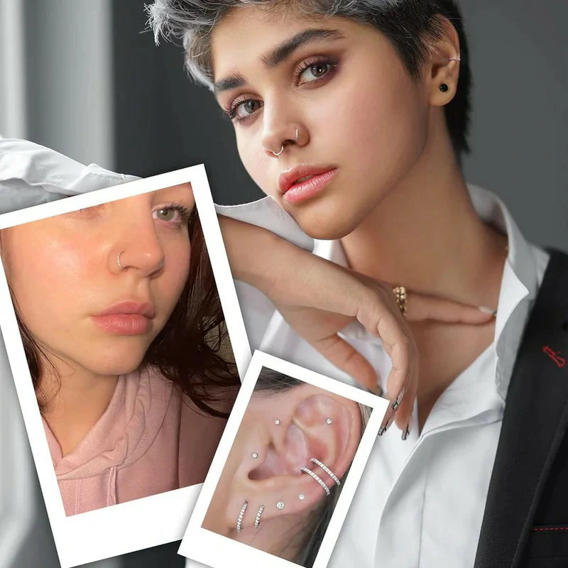 316L Stainless Steel Helix Earrings Cartilage Earring Hinged Segment Rings Hoop