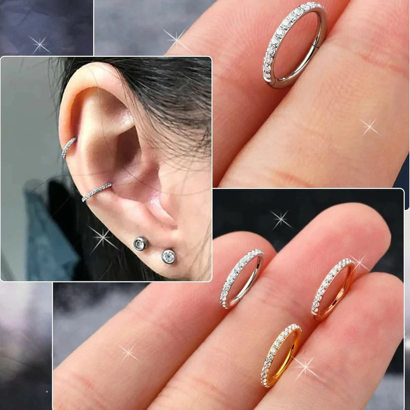 316L Stainless Steel Helix Earrings Cartilage Earring Hinged Segment Rings Hoop